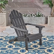 Afuera Living Outdoor Foldable Acacia Wood Adirondack Chair Dark Gray
