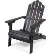Afuera Living Outdoor Foldable Acacia Wood Adirondack Chair Dark Gray