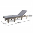 Afuera Living Outdoor Acacia Wood 3Pc Chaise Lounge Gray/Dark Gray Cushions