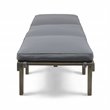 Afuera Living Outdoor Acacia Wood 3Pc Chaise Lounge Gray/Dark Gray Cushions