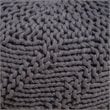 Afuera Living Handcrafted Modern Fabric Outdoor Weave Pouf in Dark Gray