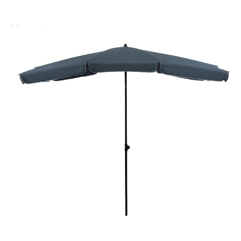 Afuera Living Sleek 7.5' Adjustable Stainless Steel Navy Fabric Patio Umbrella