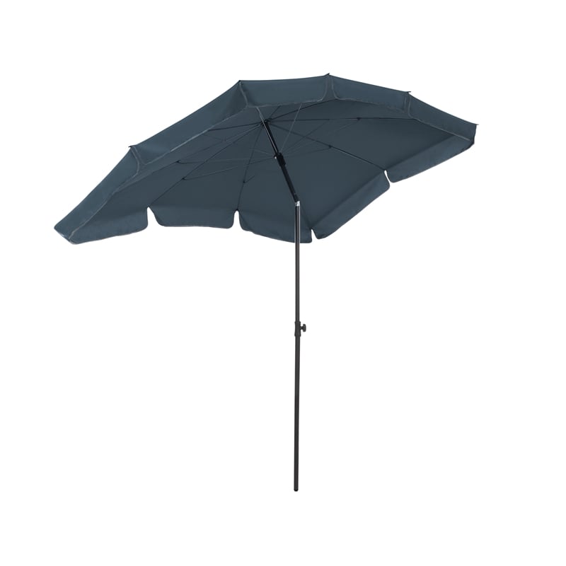 Afuera Living Sleek 7.5' Adjustable Stainless Steel Navy Fabric Patio Umbrella