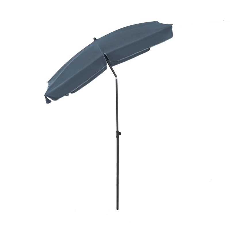 Afuera Living Sleek 7.5' Adjustable Stainless Steel Navy Fabric Patio Umbrella