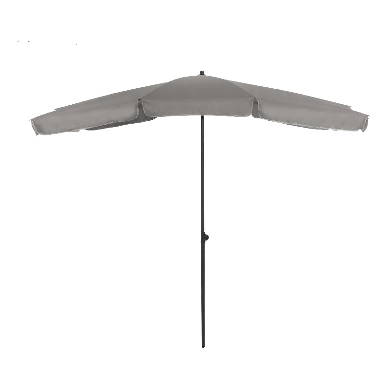 Afuera Living Sleek 7.5' Adjustable Stainless Steel Gray Fabric Patio Umbrella