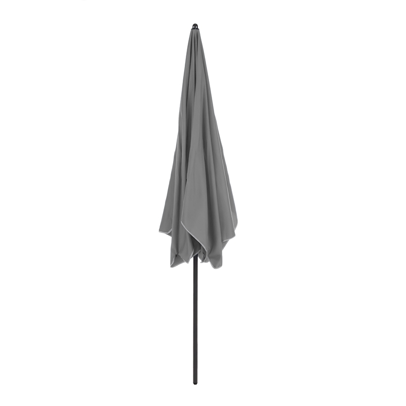 Afuera Living Sleek 7.5' Adjustable Stainless Steel Gray Fabric Patio Umbrella