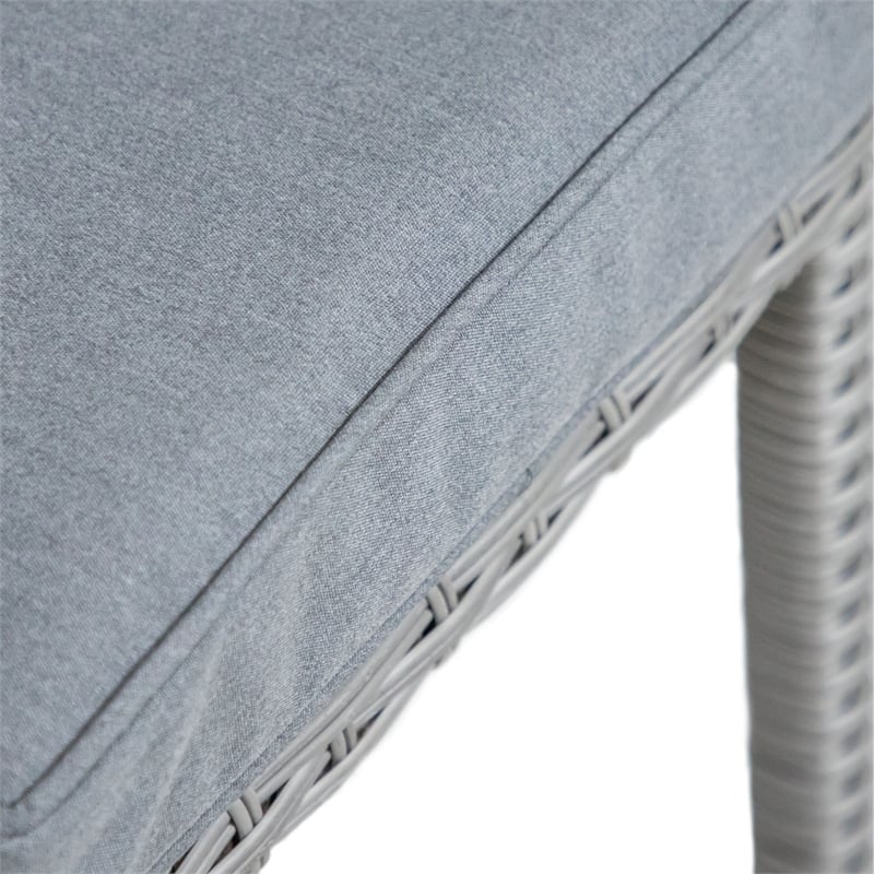 Afuera Living Stainless Steel Gray Outdoor Bar Height Dining Stools Set of 6