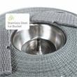 Afuera Living Outdoor Bar Height Glass Gray Dining Table with Ice Bucket