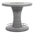 Afuera Living Outdoor Bar Height Glass Gray Dining Table with Ice Bucket