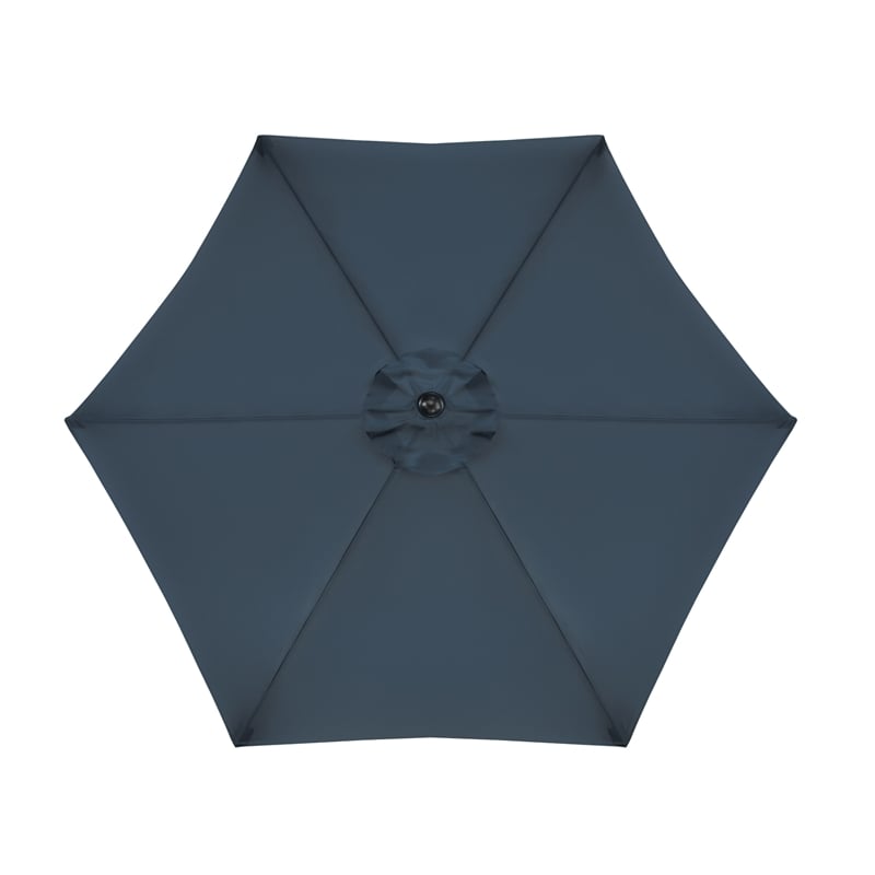 Afuera Living 9Ft Navy Adjustable Articulated Tilting Fabric Patio Umbrella