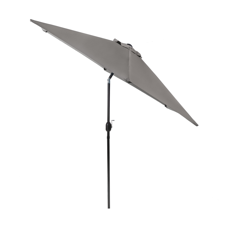 Afuera Living 9Ft Gray Adjustable Articulated Tilting Fabric Patio Umbrella