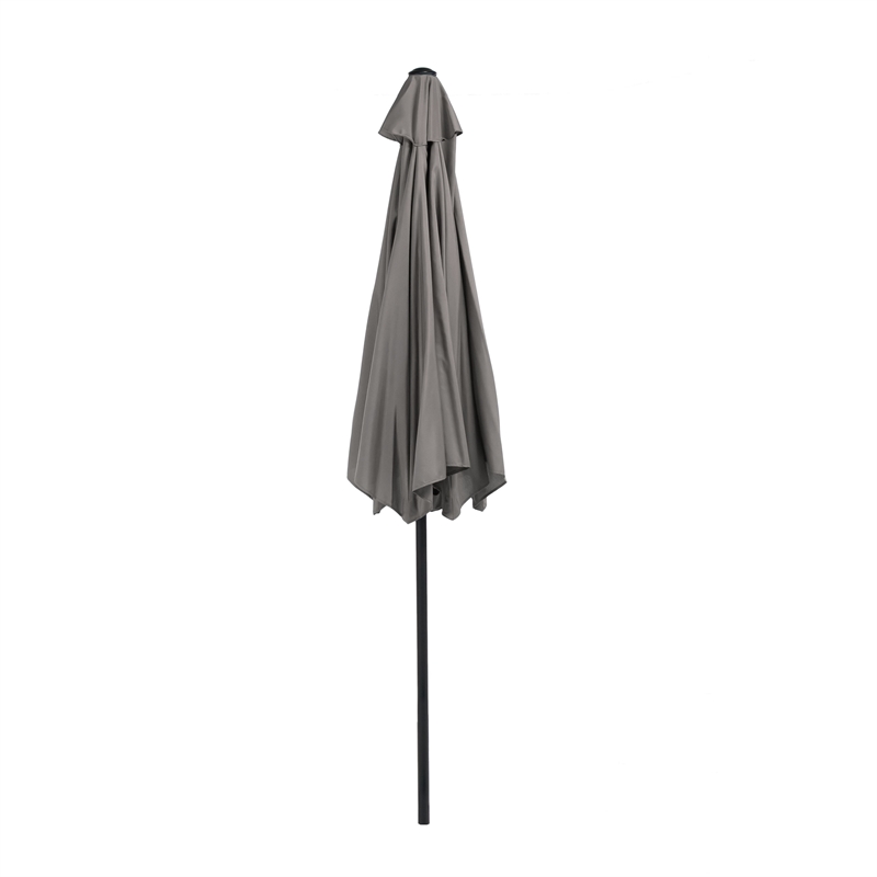 Afuera Living 9Ft Gray Adjustable Articulated Tilting Fabric Patio Umbrella