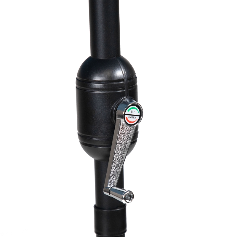 Afuera Living 9Ft Gray Adjustable Articulated Tilting Fabric Patio Umbrella