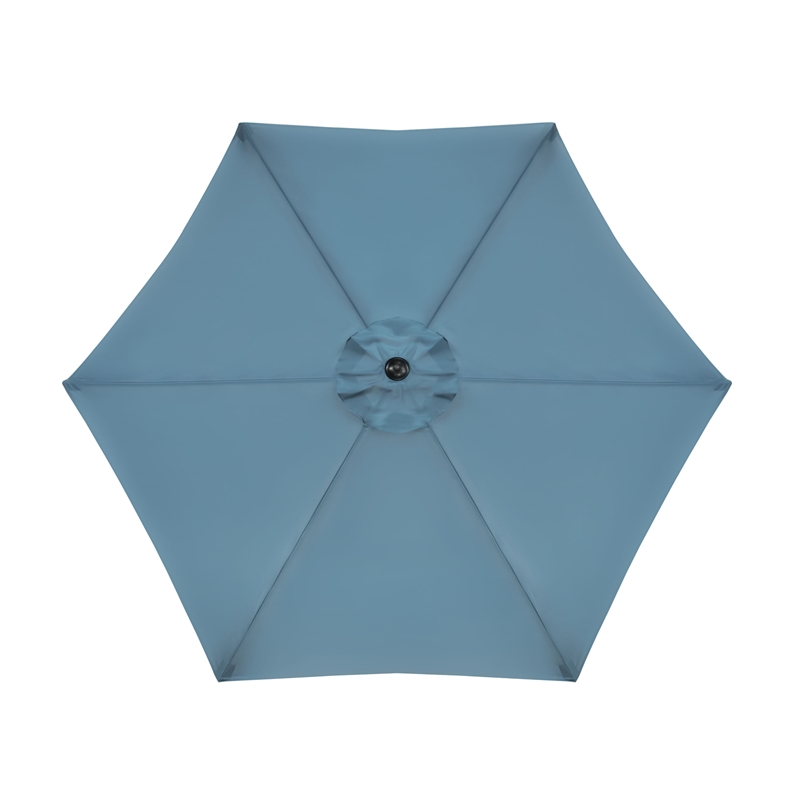 Afuera Living 9Ft Blue Adjustable Articulated Tilting Fabric Patio Umbrella