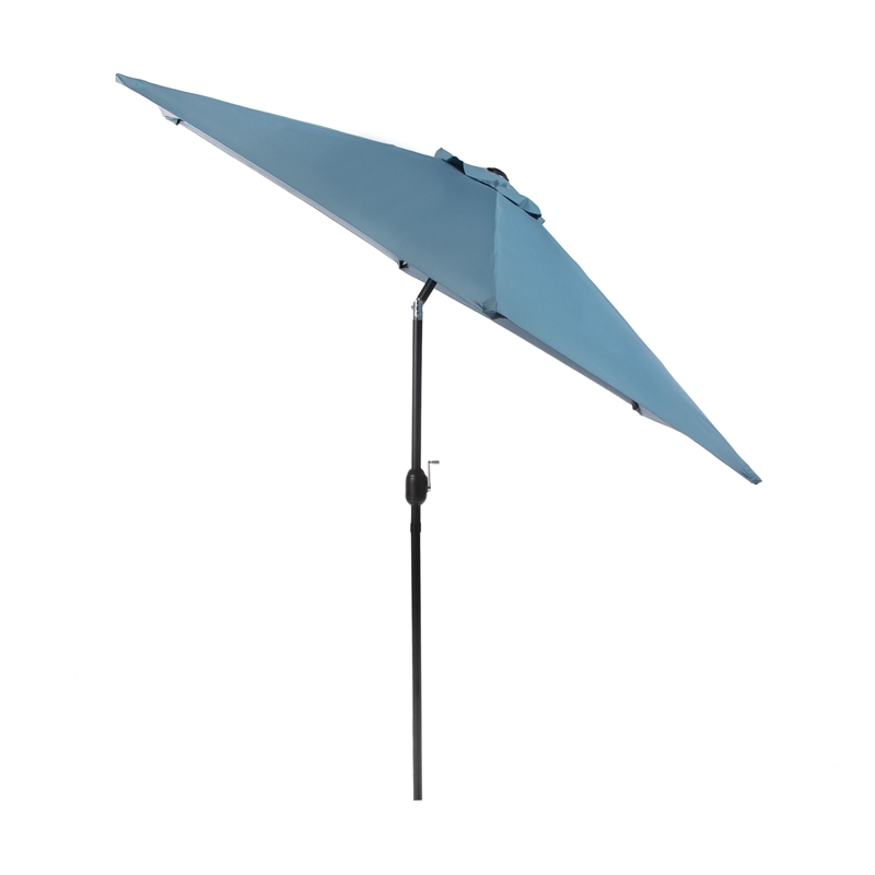 Afuera Living 9Ft Blue Adjustable Articulated Tilting Fabric Patio Umbrella