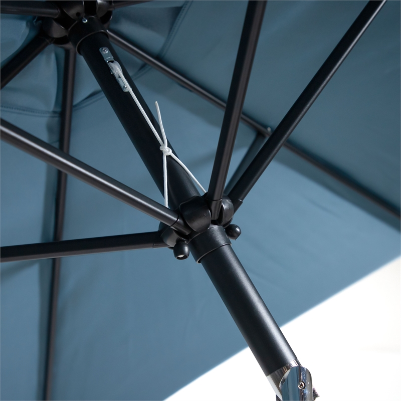 Afuera Living 9Ft Blue Adjustable Articulated Tilting Fabric Patio Umbrella