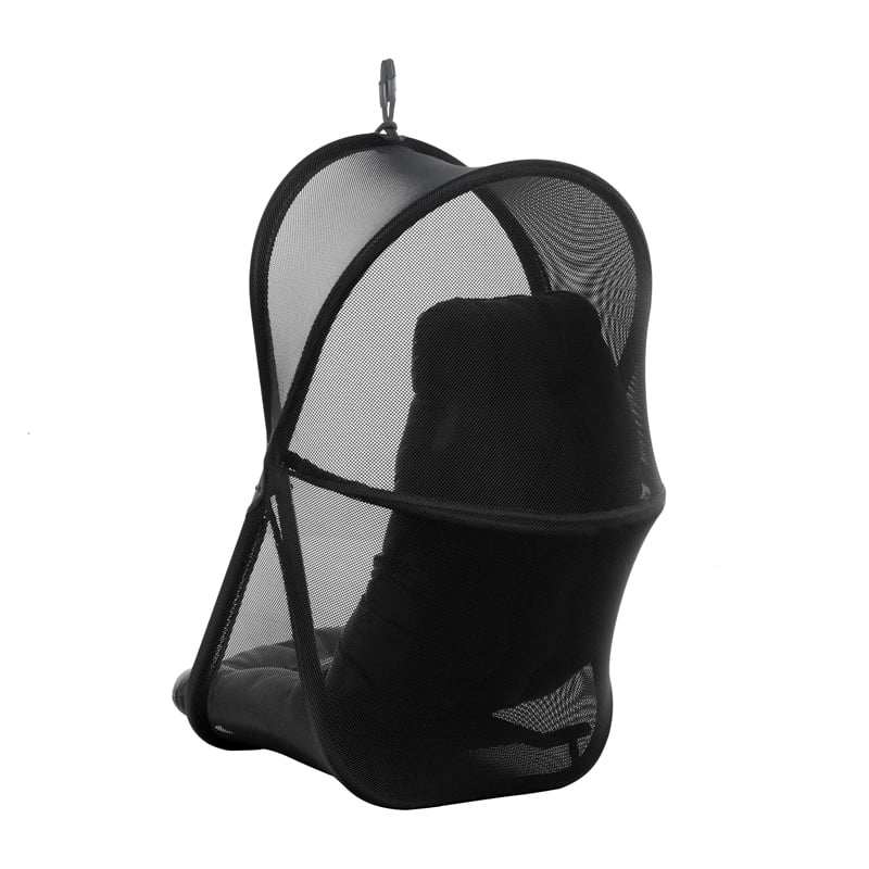Afuera Living Breeze Outdoor Foldable Mesh Fabric Egg Swing in Black