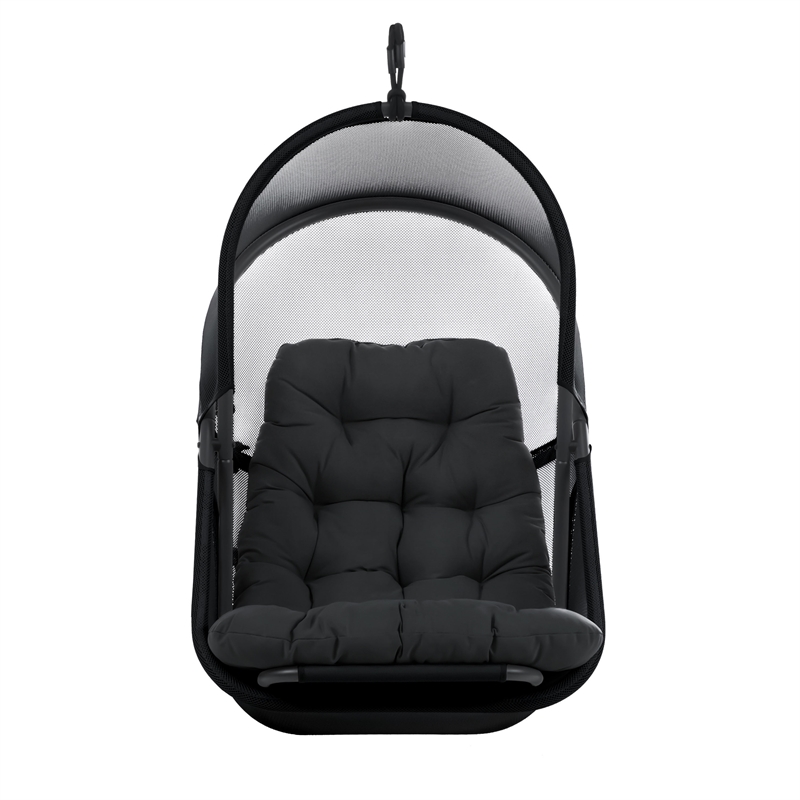 Afuera Living Breeze Outdoor Foldable Mesh Fabric Egg Swing in Black