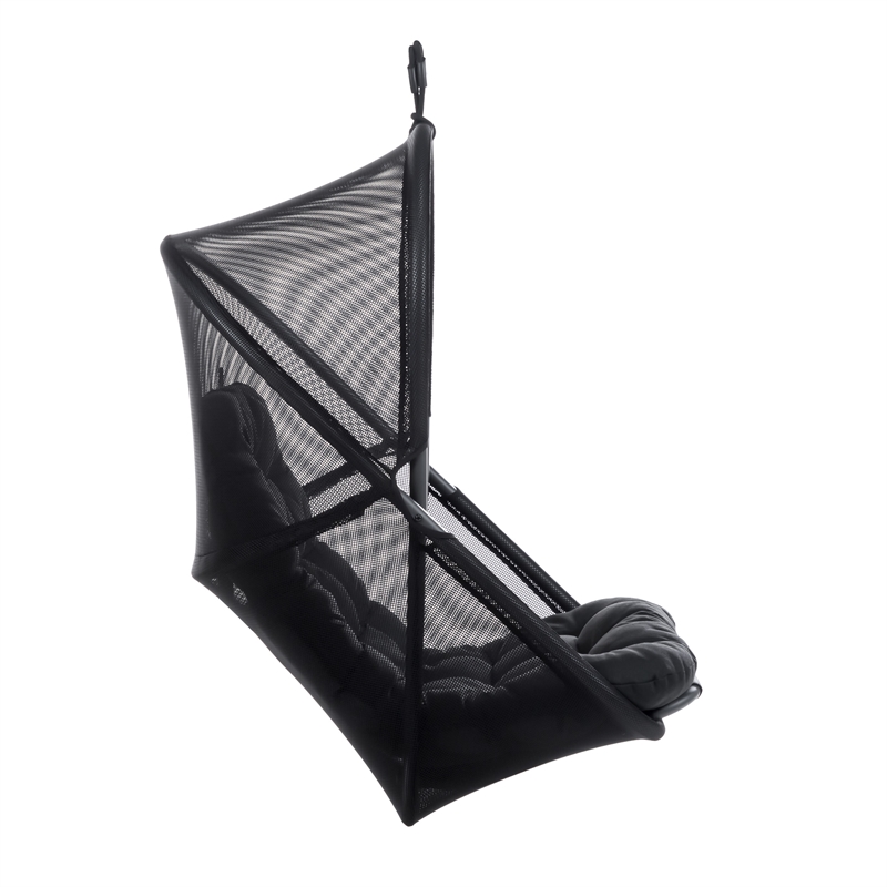 Afuera Living Breeze Outdoor Foldable Mesh Fabric Egg Swing in Black