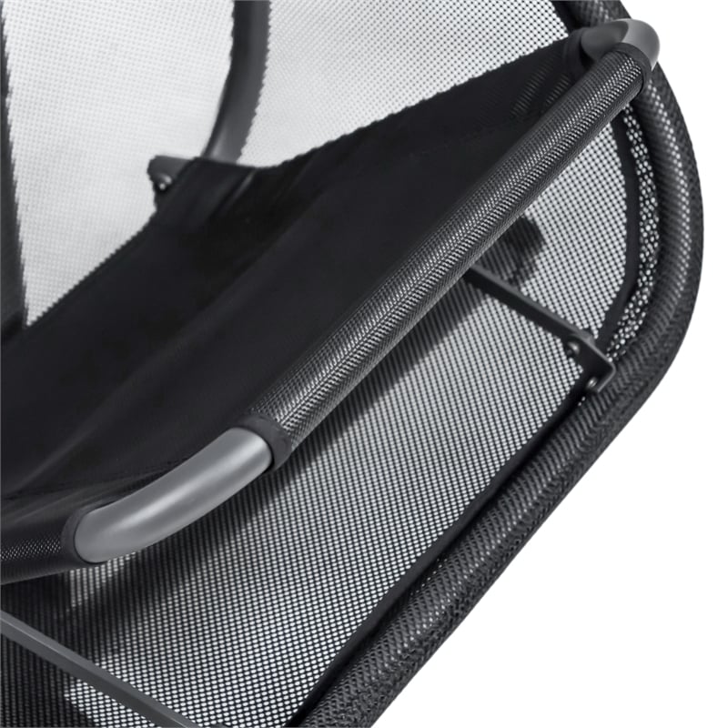 Afuera Living Breeze Outdoor Foldable Mesh Fabric Egg Swing in Black