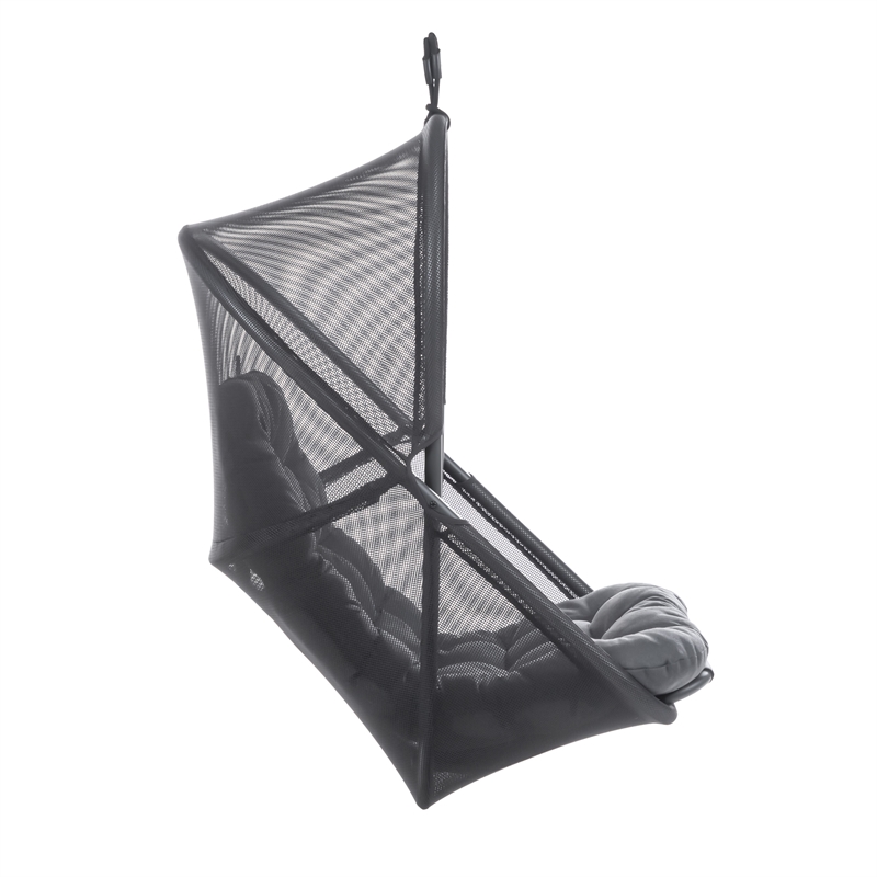 Afuera Living Breeze Outdoor Foldable Mesh Fabric Egg Swing in Dark Gray