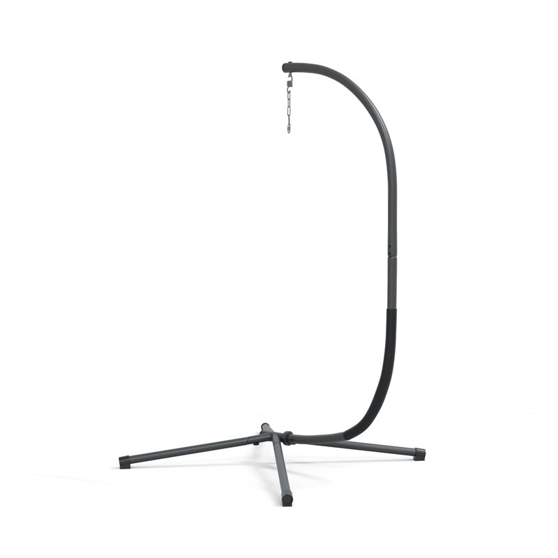 Afuera Living Wave Hanging Metal C-Stand for Swing Chair in Black