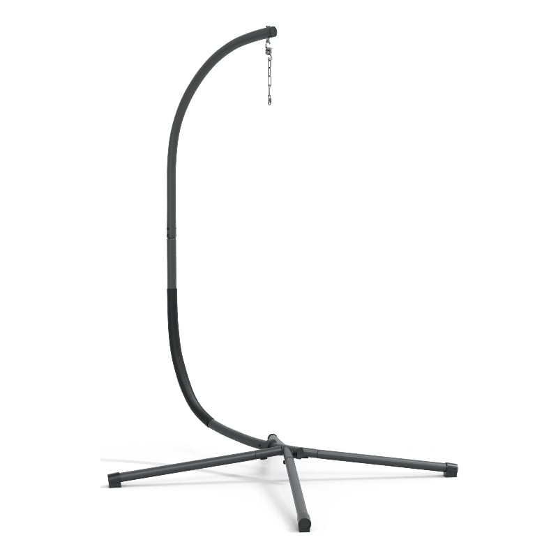 Afuera Living Wave Hanging Metal C-Stand for Swing Chair in Black