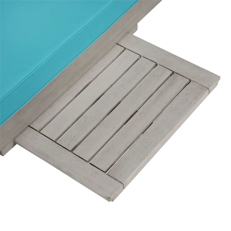 Afuera Living Expandable Outdoor Patio Daybed in Gray Acacia Wood