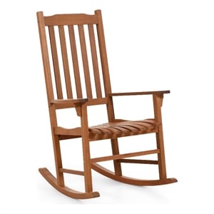 Afuera Living 33&quotW Outdoor Eucalyptus Wood Rocking Chair in Natural
