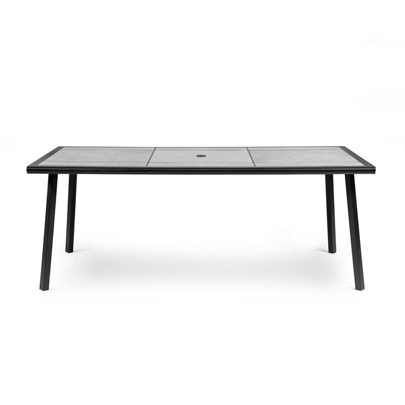 Afuera Living 76-inch Metal Outdoor Patio Dining Table in Black