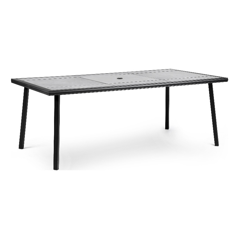 Afuera Living 76-inch Metal Outdoor Patio Dining Table in Black
