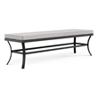 Afuera Living 59-inch Black Outdoor Metal Bench with Gray Cushion