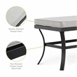 Afuera Living 59-inch Black Outdoor Metal Bench with Gray Cushion
