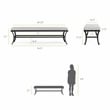 Afuera Living 59-inch Black Outdoor Metal Bench with Gray Cushion