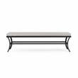 Afuera Living 59-inch Black Outdoor Metal Bench with Gray Cushion