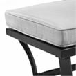 Afuera Living 59-inch Black Outdoor Metal Bench with Gray Cushion