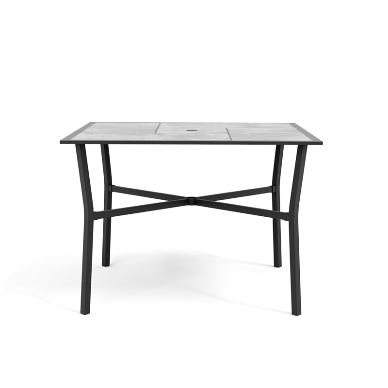 Afuera Living 40-inch Metal Outdoor Patio Dining Table in Black