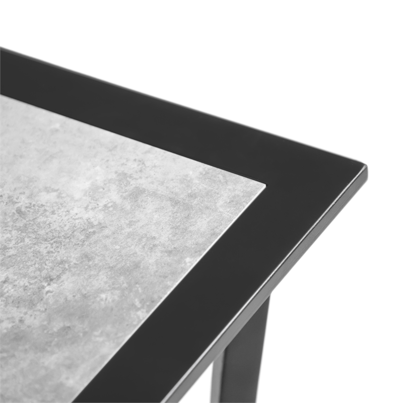 Afuera Living 40-inch Metal Outdoor Patio Dining Table in Black