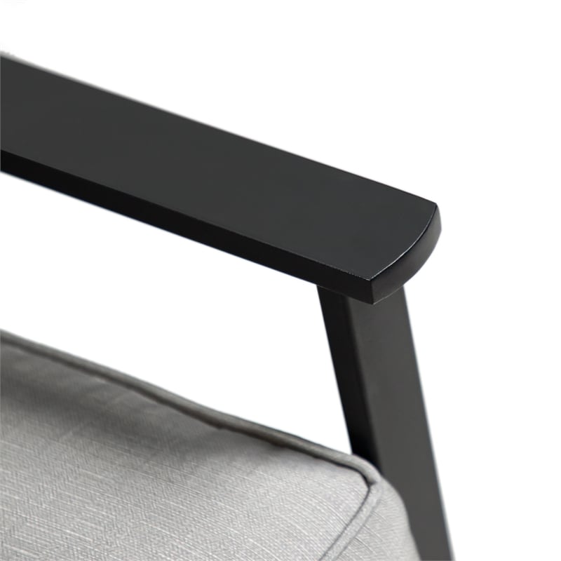 Afuera Living 4-Piece Outdoor Black Metal Dining Swivel Chairs