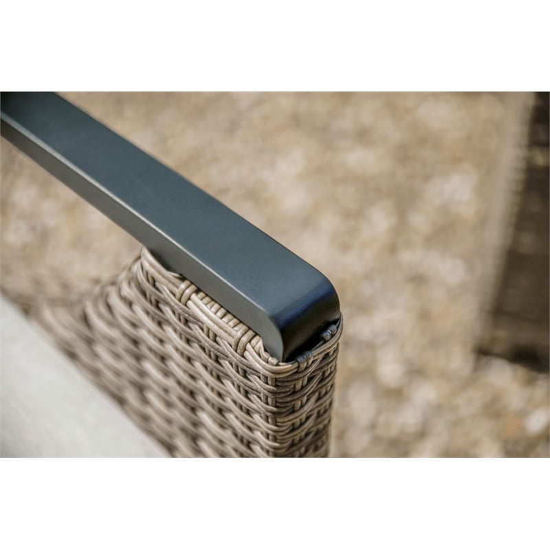 Afuera Living 4-Piece Aluminum Outdoor Patio Reclining Sofa Set in Brown