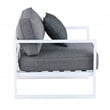 Afuera Living Aluminum/Fabric Outdoor Accent Chair in White/Gray