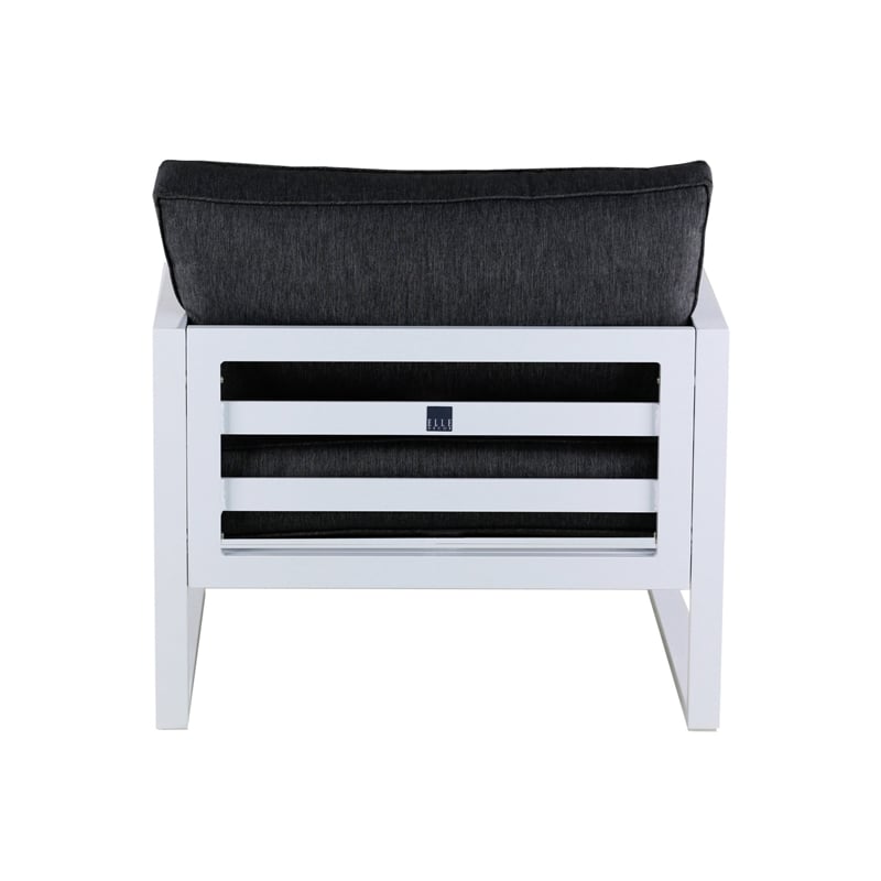 Afuera Living Aluminum/Fabric Outdoor Accent Chair in White/Gray