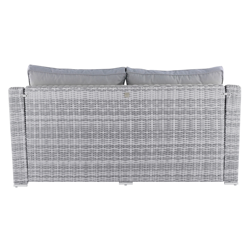 Afuera Living Wicker / Rattan Outdoor Sofa with Metal Frame in Gray