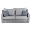 Afuera Living Wicker / Rattan Outdoor Sofa with Metal Frame in Gray