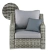 Afuera Living Modern Wicker / Rattan Outdoor Arm Chair with Metal Frame in Gray