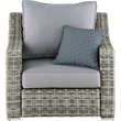 Afuera Living Modern Wicker / Rattan Outdoor Arm Chair with Metal Frame in Gray