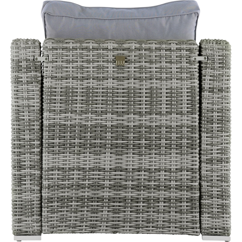 Afuera Living Modern Wicker / Rattan Outdoor Arm Chair with Metal Frame in Gray