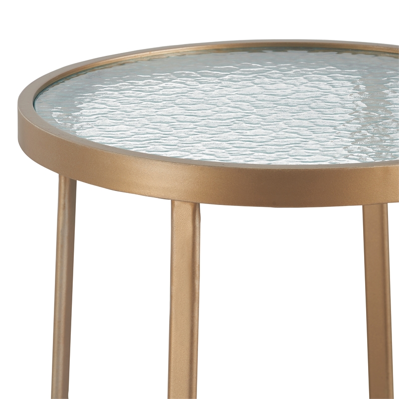Afuera Living Modern / Contemporary Outdoor Side Table in French Gold