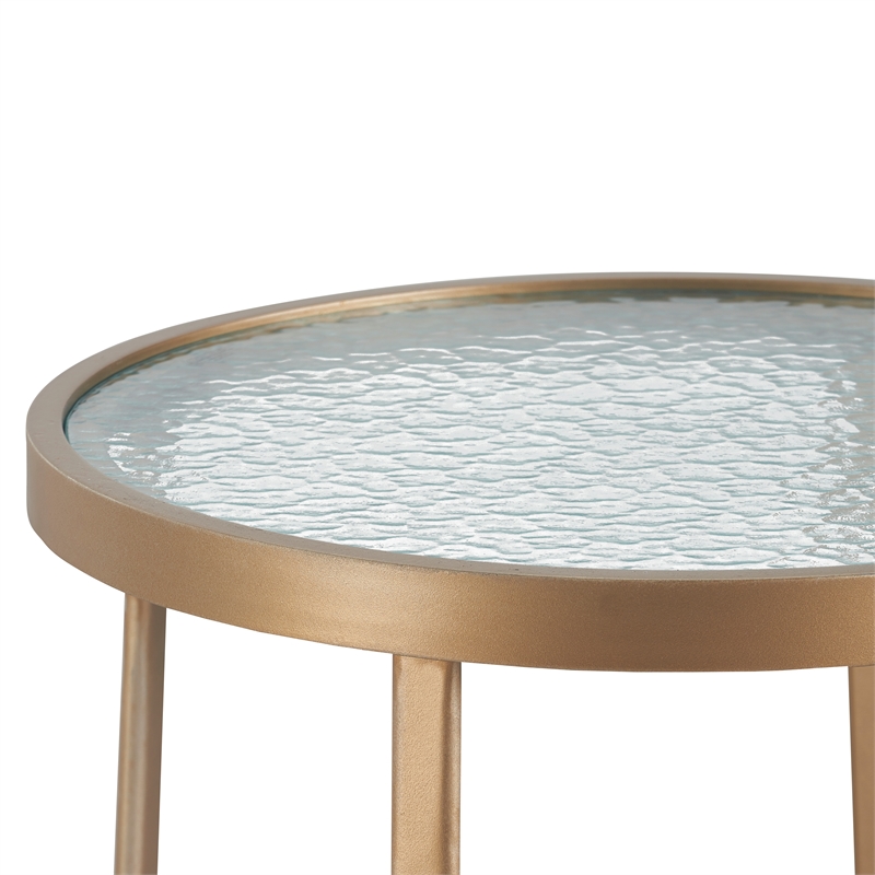 Afuera Living Modern / Contemporary Outdoor Side Table in French Gold