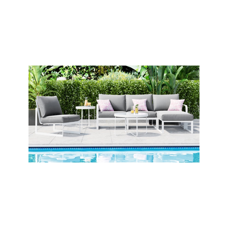 Afuera Living Modern / Contemporary Outdoor Side Table in French White